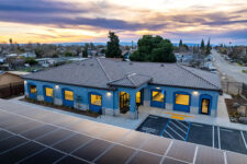 Aerial photo at twilight taken of the Sierra Vista South Modesto Wellness Center